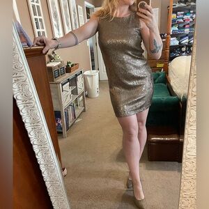 BB Dakota Shimmering Gold Mini Dress